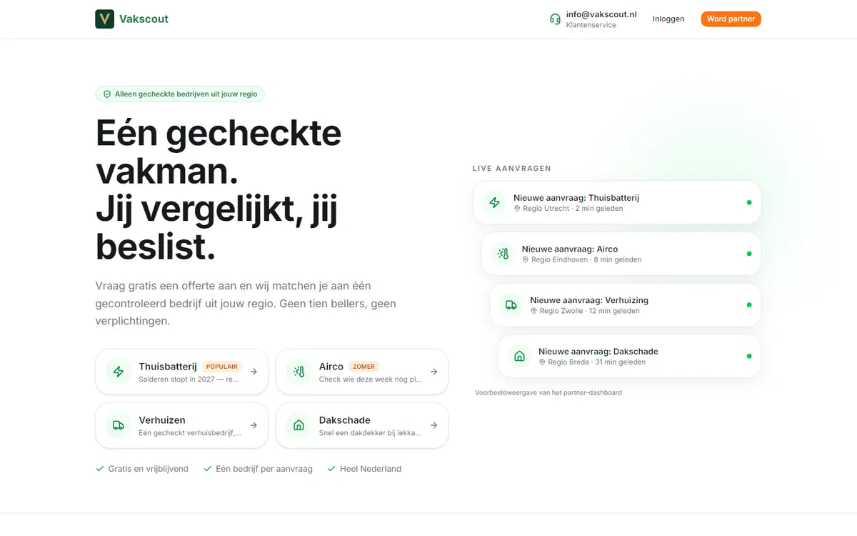 Vakscout: Leadplatform voor vakmensen