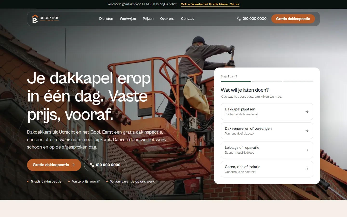 Voorbeeldwebsite van Broekhof Daken